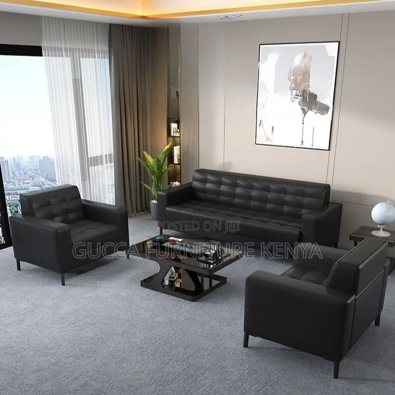 Executive Leather 5-seater Office Sofa Set