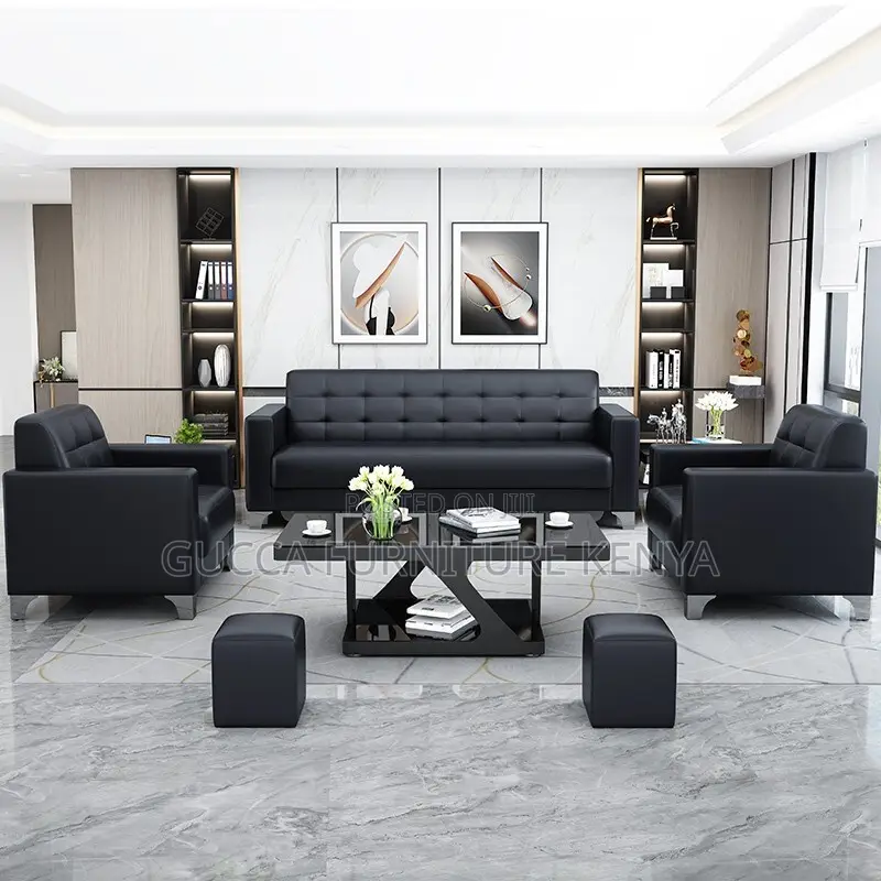 Executive Leather 5-seater Office Sofa Set