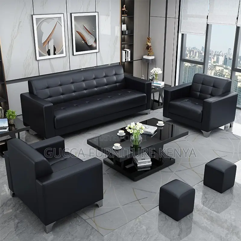 Executive Leather 5-seater Office Sofa Set