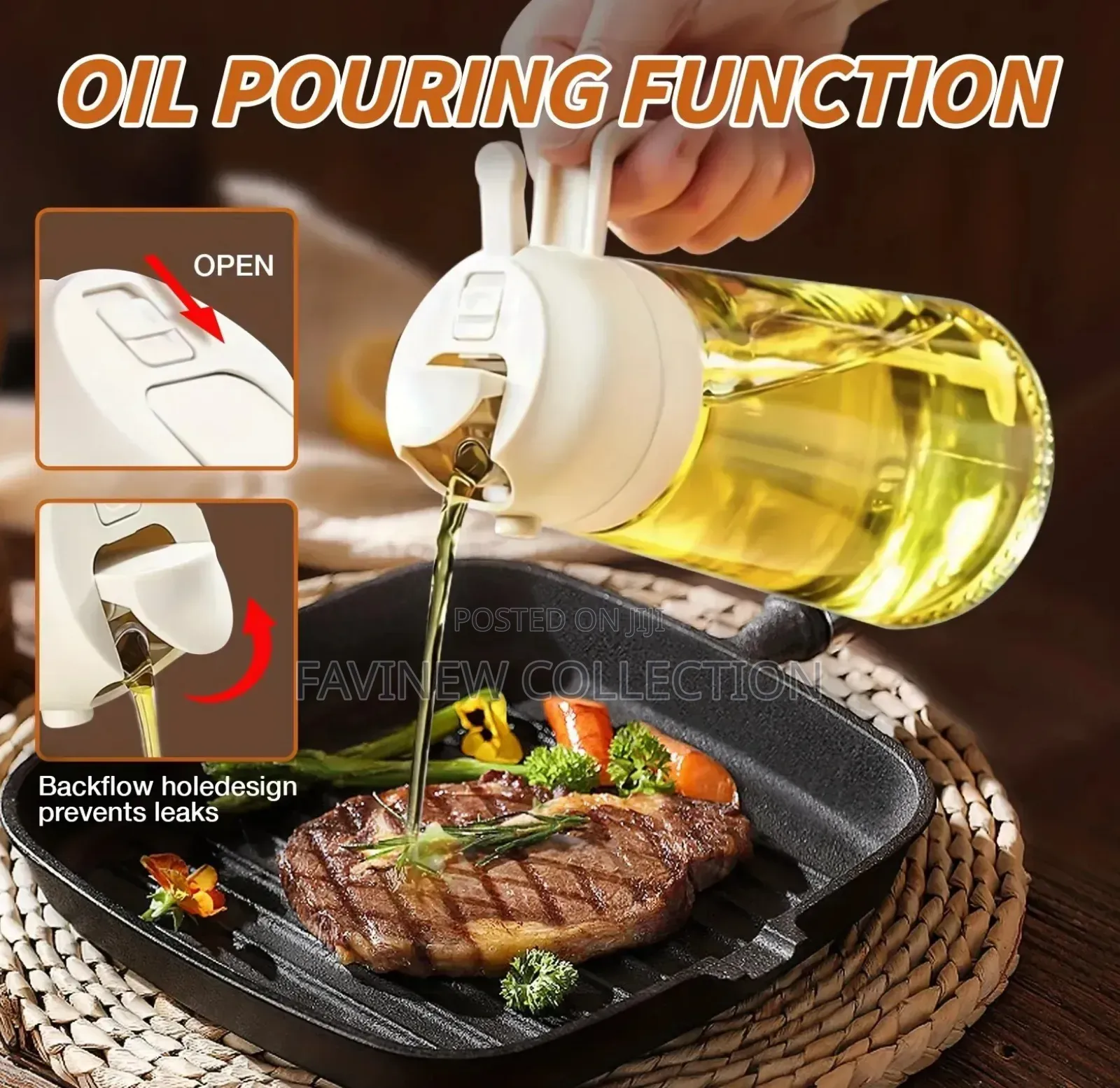 2 In 1 Oil Jar. Sprayer Dispenser