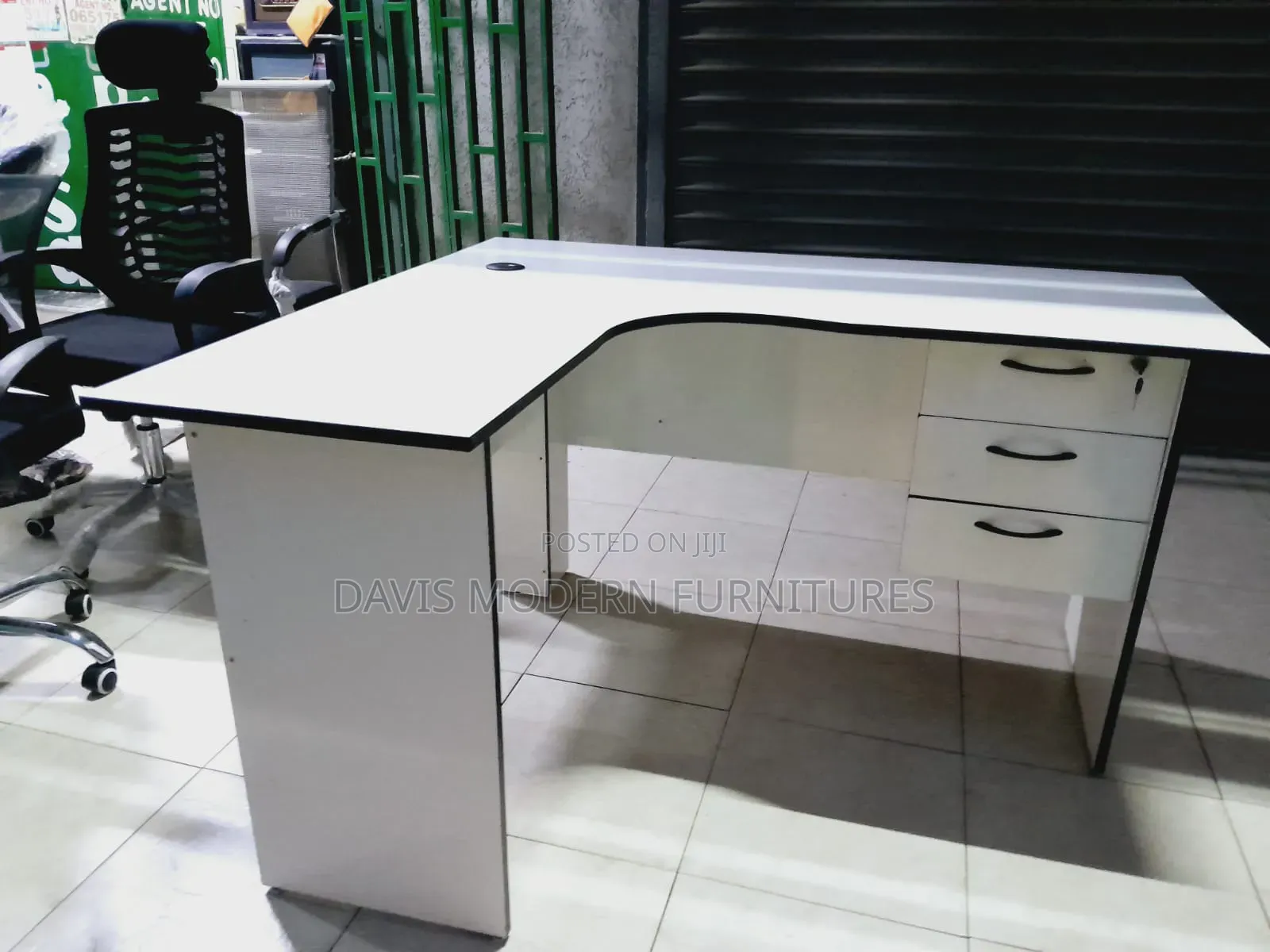 L- Shaped Office Desk With Drawers