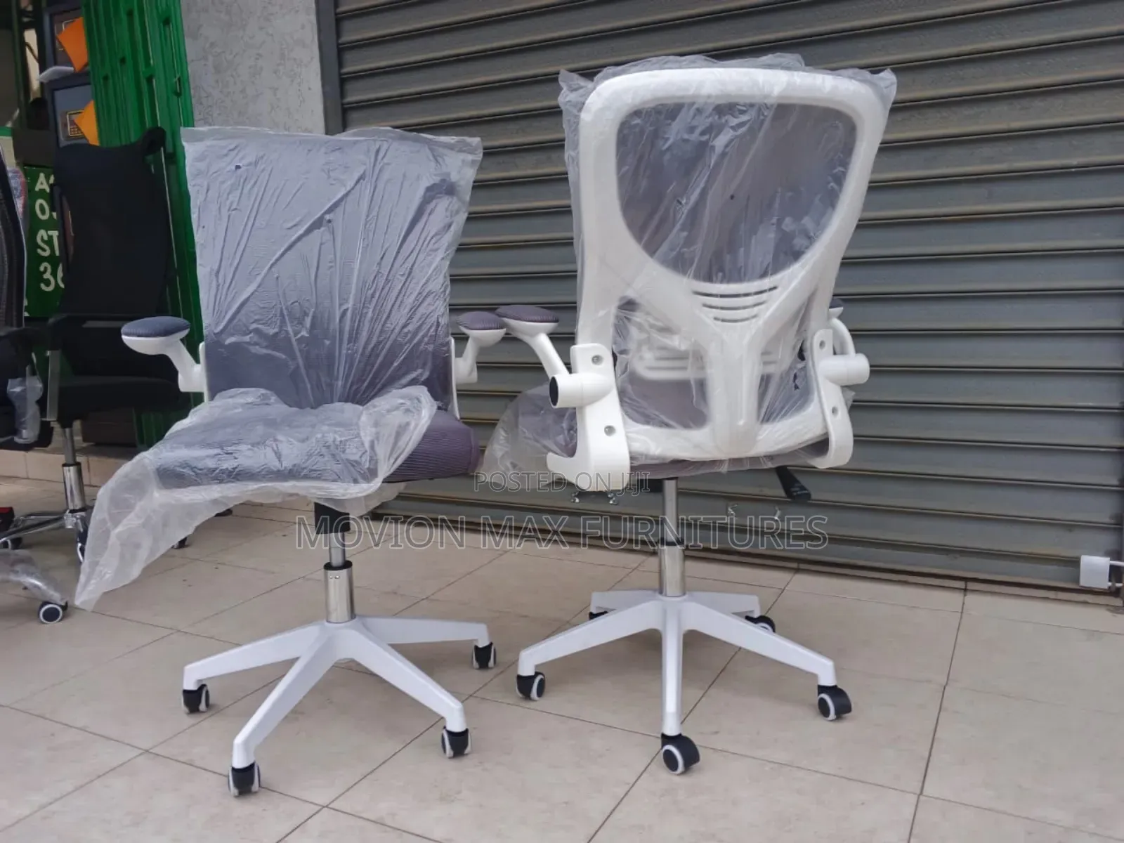 Grey Rotating Office Chairs