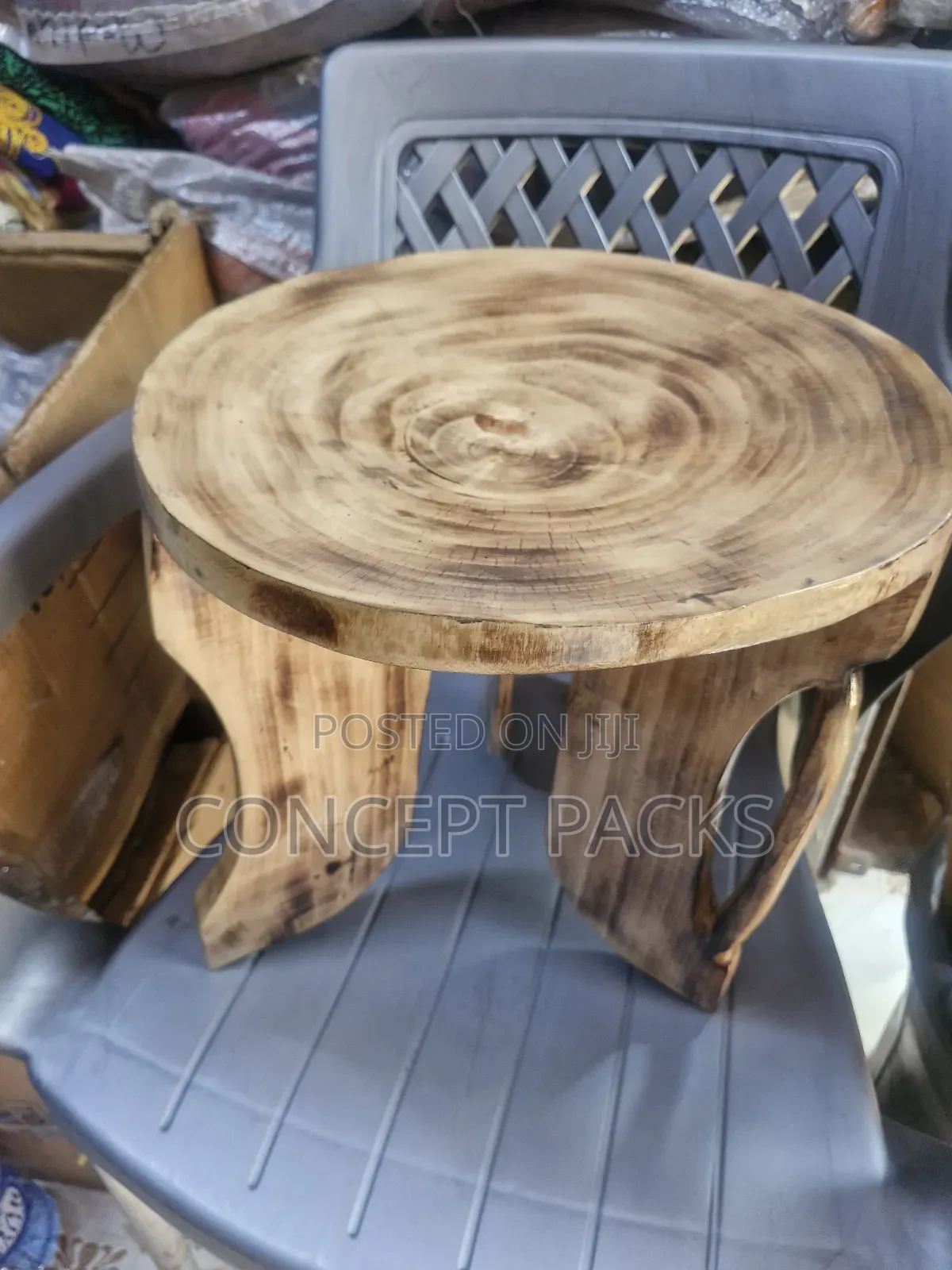 Symbolic 3 Legged Traditional Rose Wood Stool.