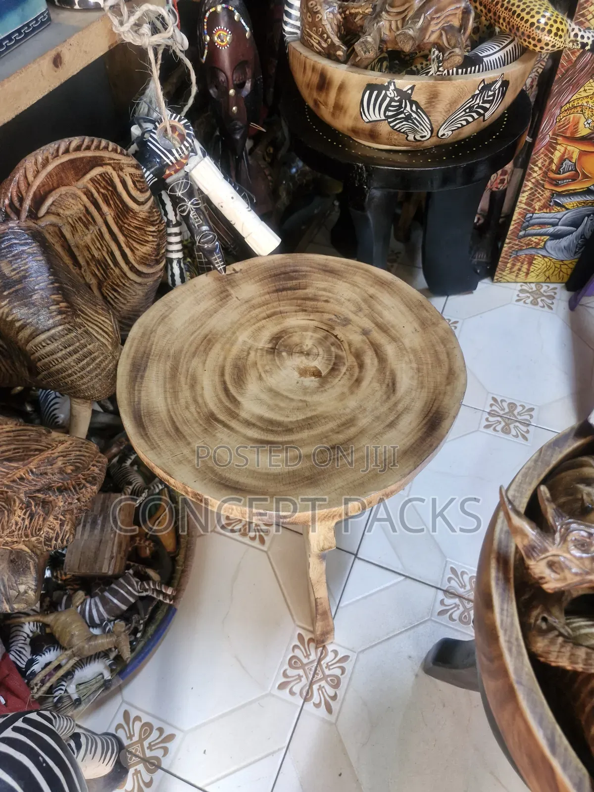 Symbolic 3 Legged Traditional Rose Wood Stool.