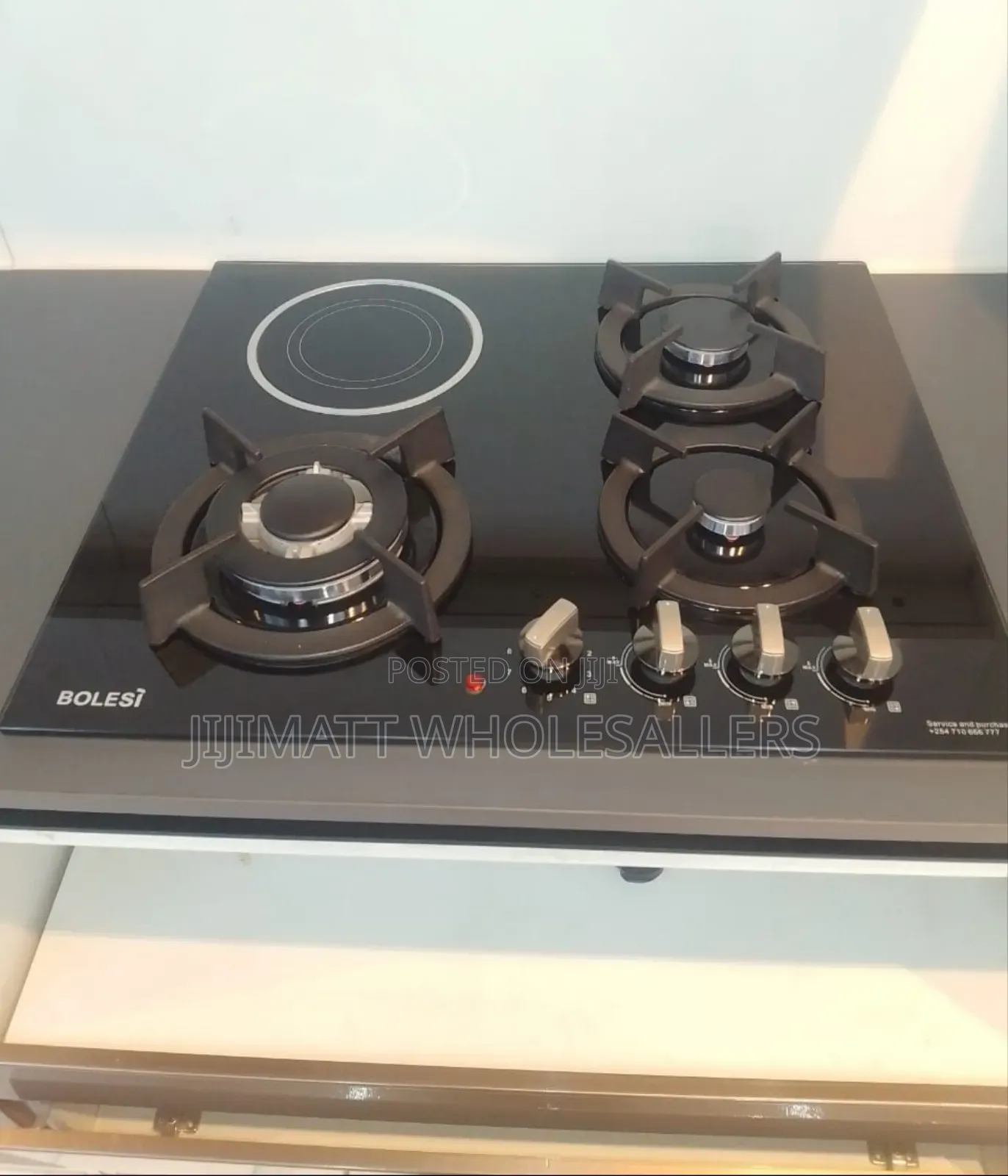 Bolesi Hob 3gas Burner +1infrared Plate With Gas Sensor And Wok Burner