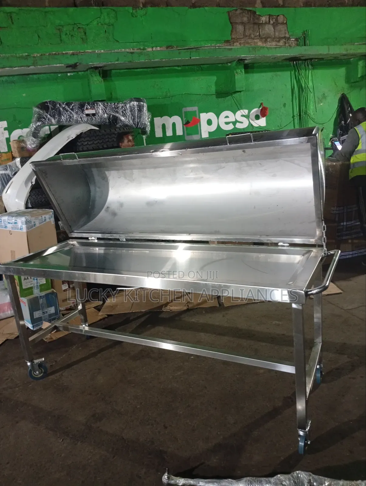 Stainless Steel Heavy Duty Mortuary Trolley.