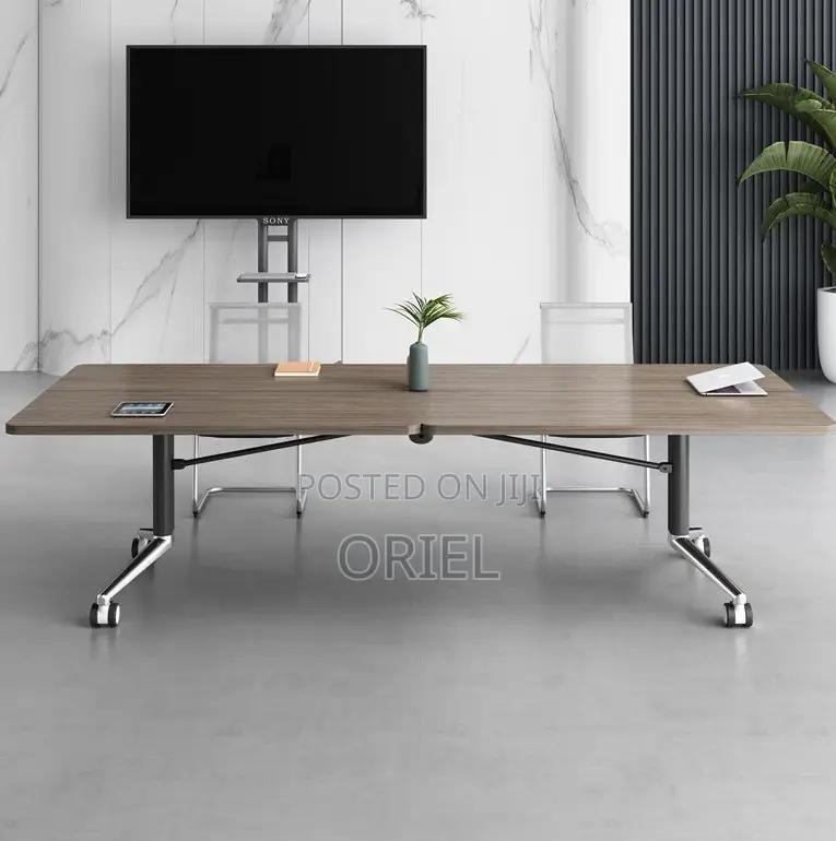 Boardroom Tables; Mobile Folding Conference Table With Lockable Wheels