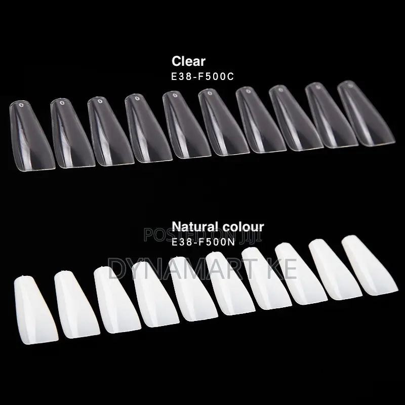 600pcs Nail Tips Natural Clear, Assorted Sizes for Acrylic Stickons