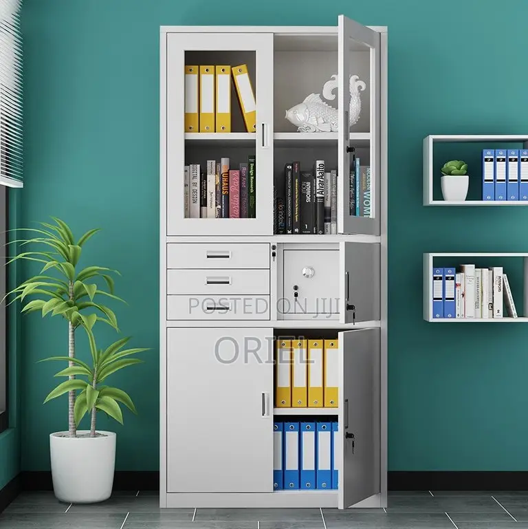 Cabinets; Fire-Resistant Metal Office Cabinet With Safe Box