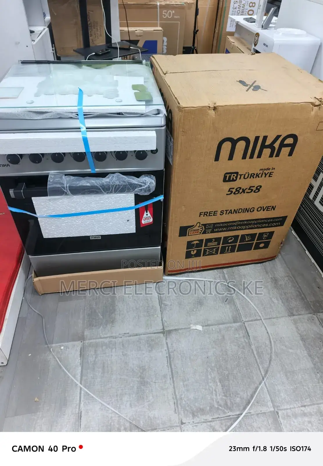 Mika Standing Cooker, 58cm X 58cm, 3g+1e, Electric Oven (Mst60pu31slem