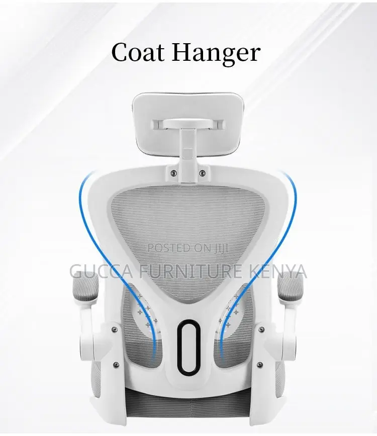 White Office Ergonomic Chair With Flip Armrest