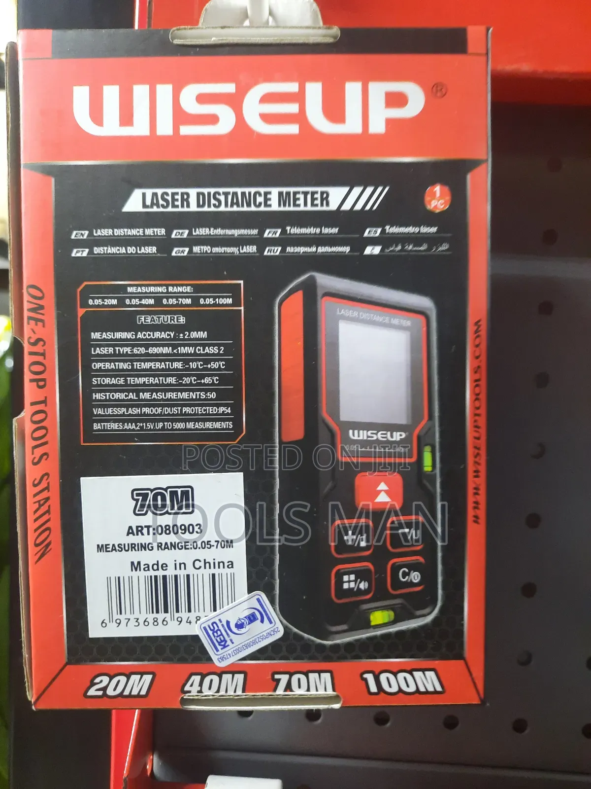 Wiseup 70m Laser Distance Meter Digital Measure Tool Ip54