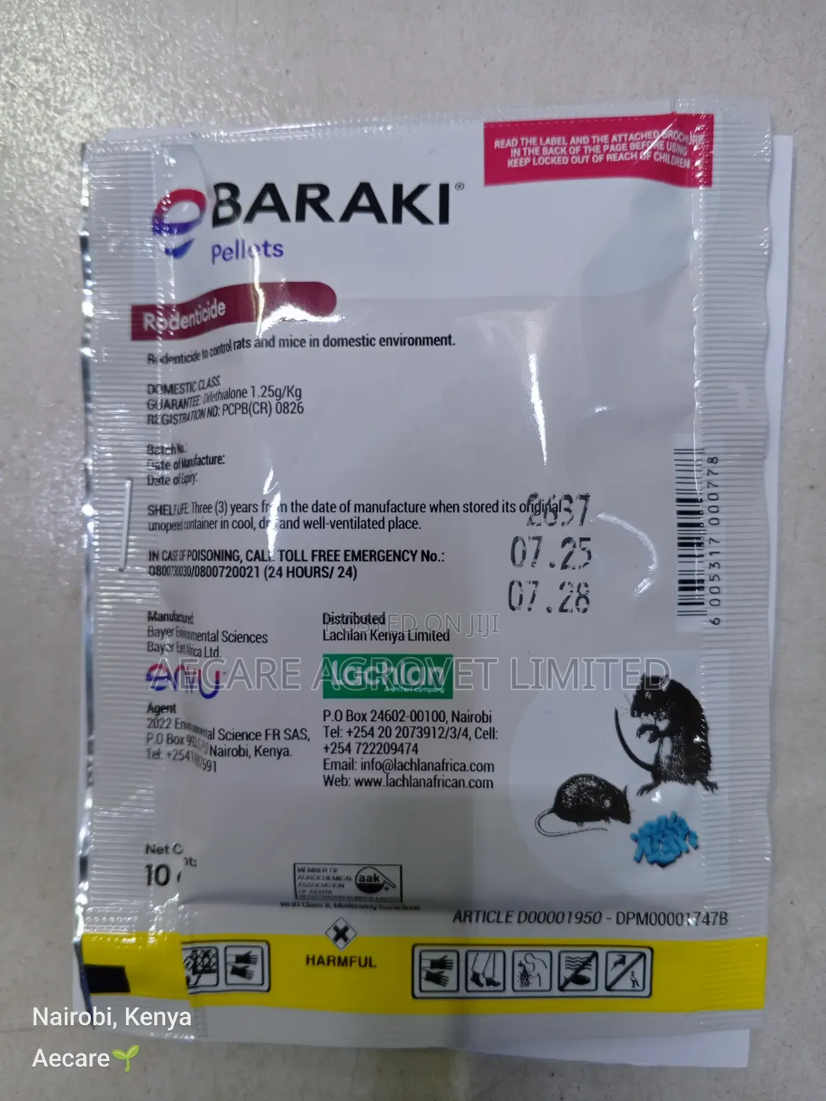 Baraki Rat and Mice Pellets Bait Rodenticide 10grams