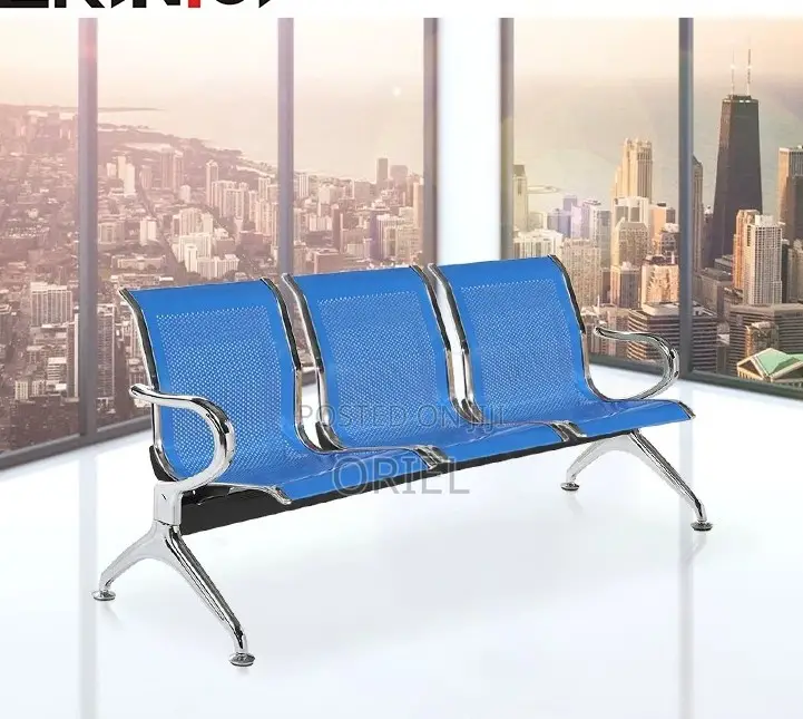 Office Benches; Industrial-Grade 3-Seater Office Metal Bench