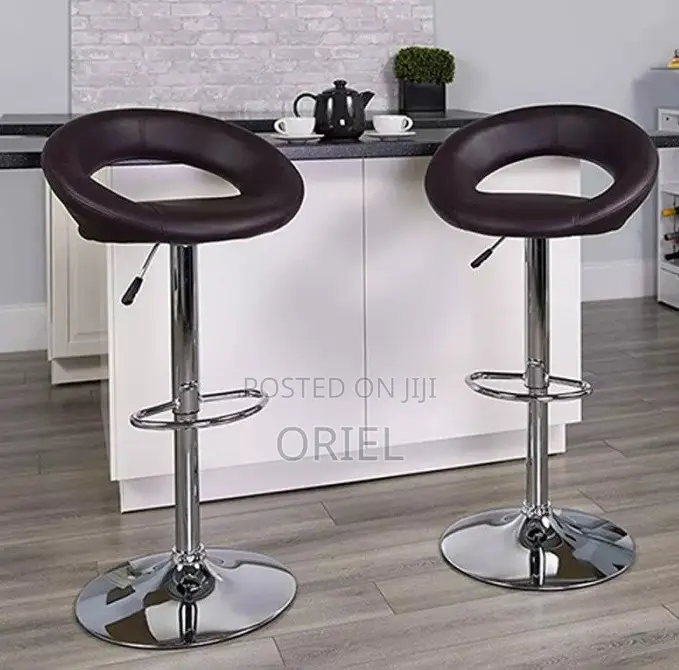 Home Chair; Ergonomic Swivel Leather Home Bar Stool
