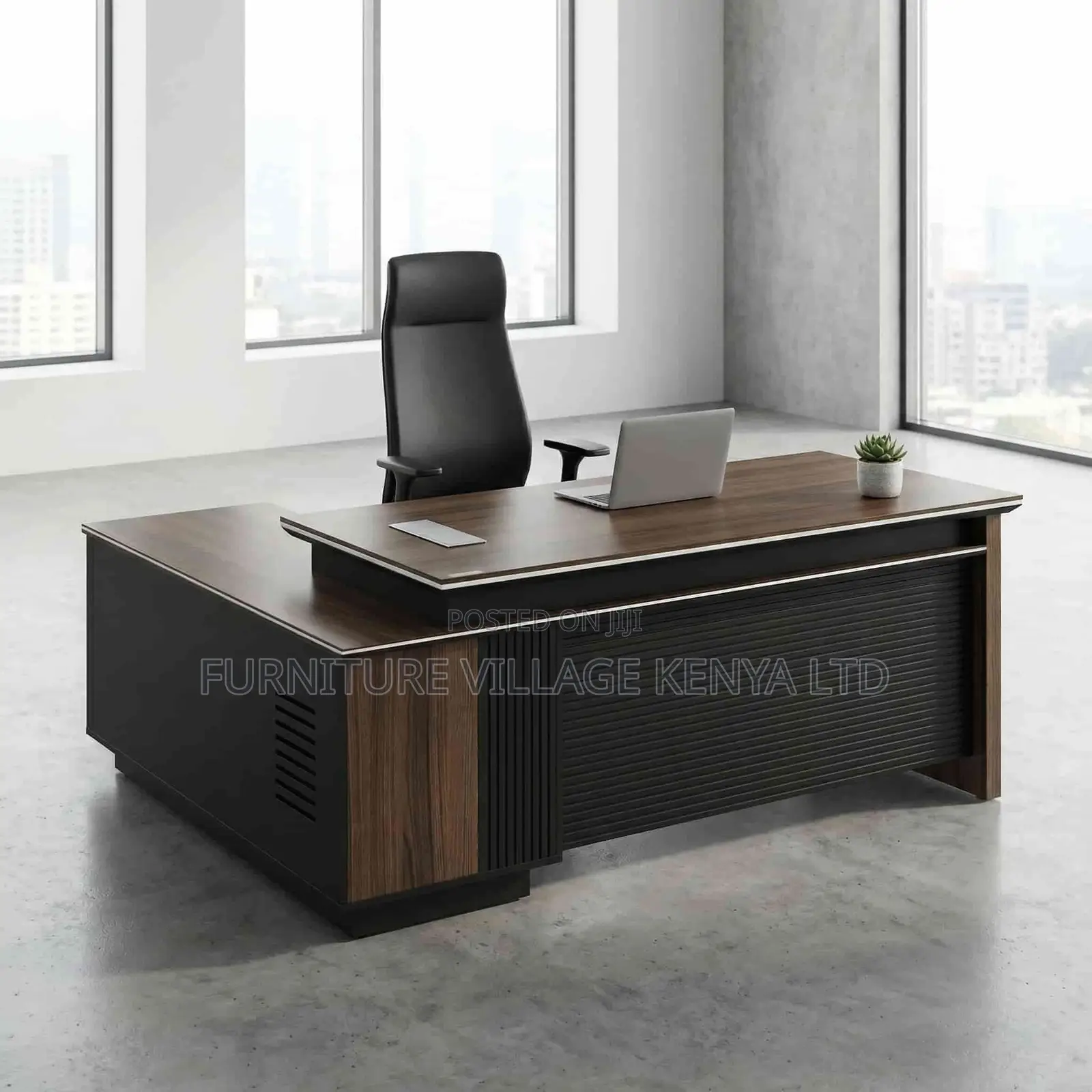 Office Desk; 160cm Executive Office Desk With Drawers