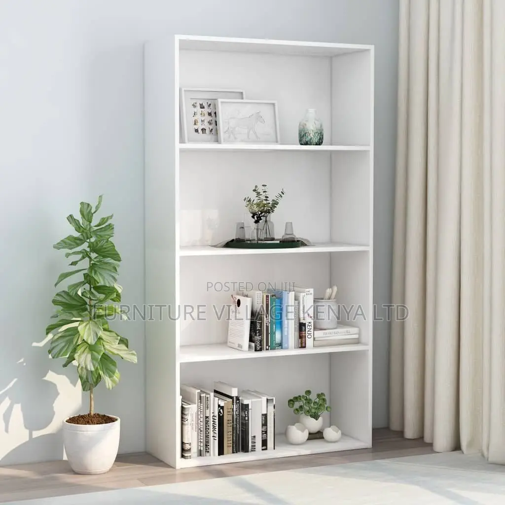 Office Bookshelf; Modern 5-tier Wooden Bookshelf