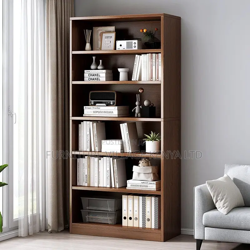 Office Bookshelf; Modern 5-tier Wooden Bookshelf