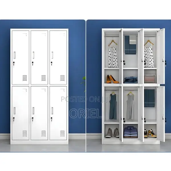 Office Cabinet : Metallic 6 Locker Cabinet