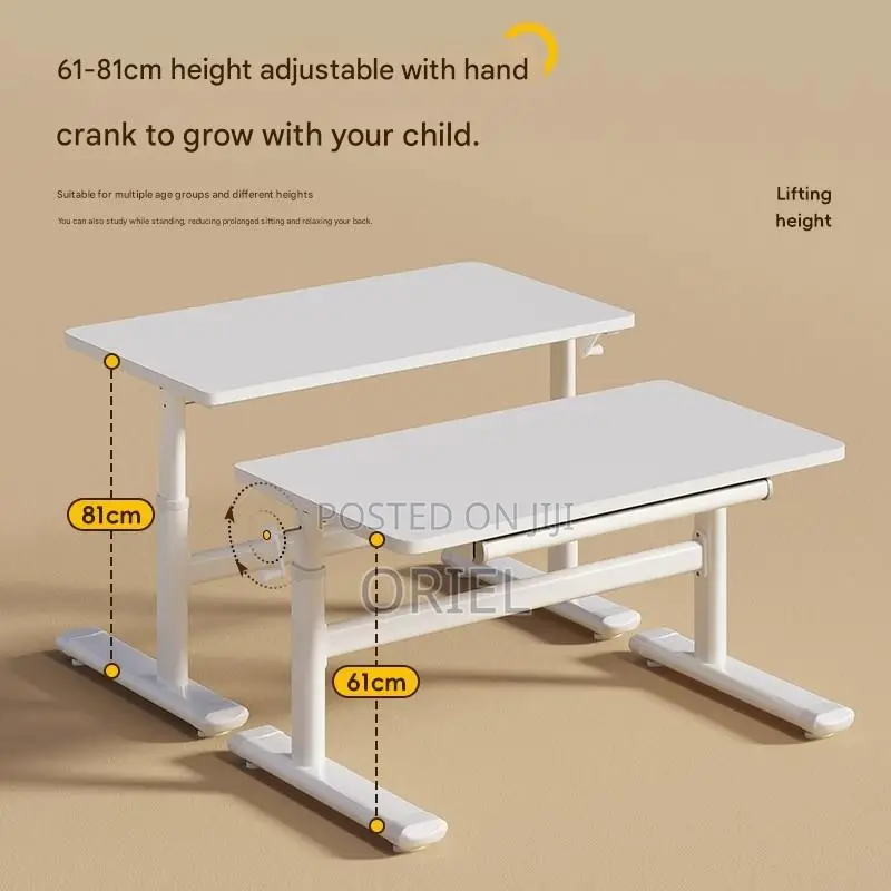 Office Desk : 1m Manual Height Adjustable Desk