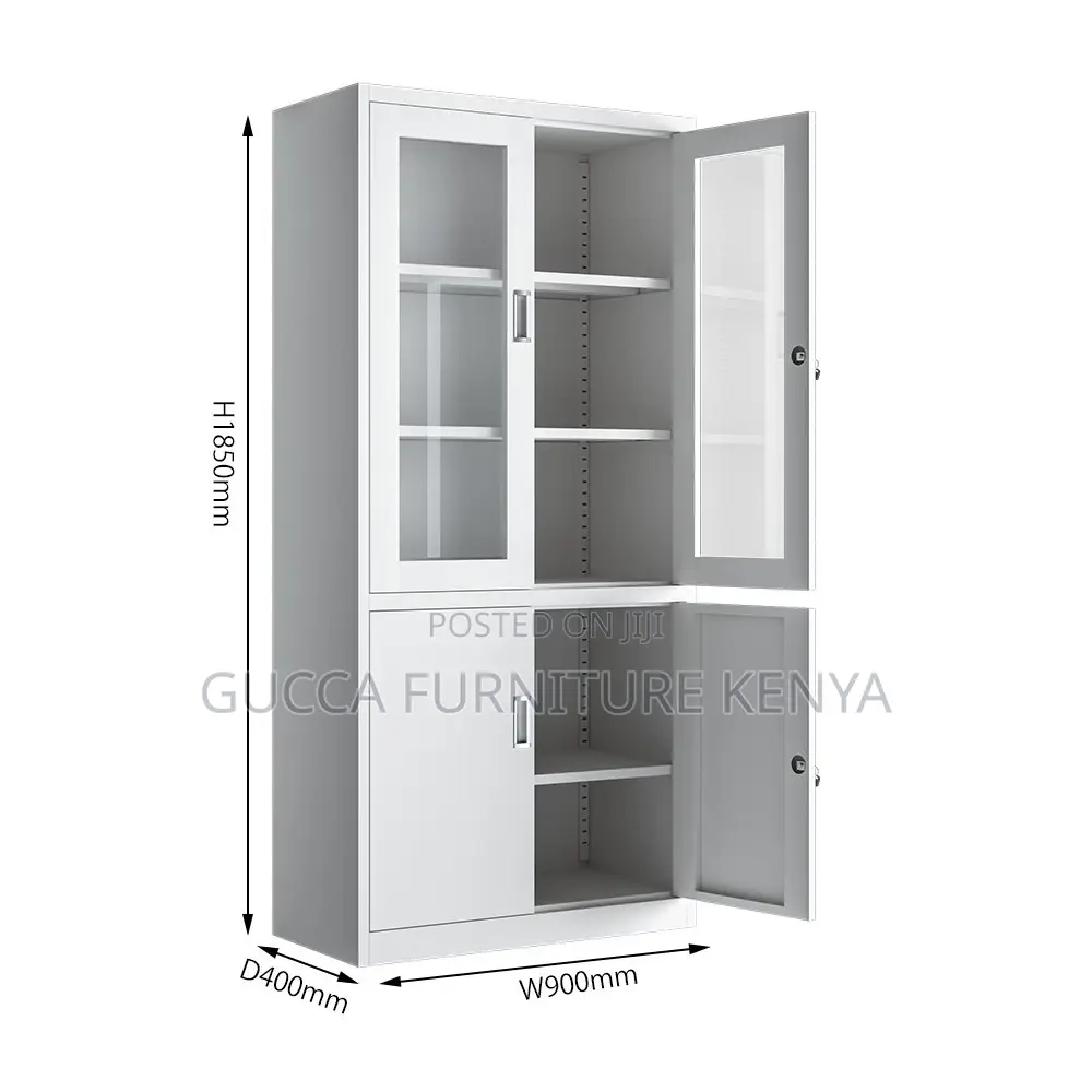 2-door Glass Front Storage Office Cabinet