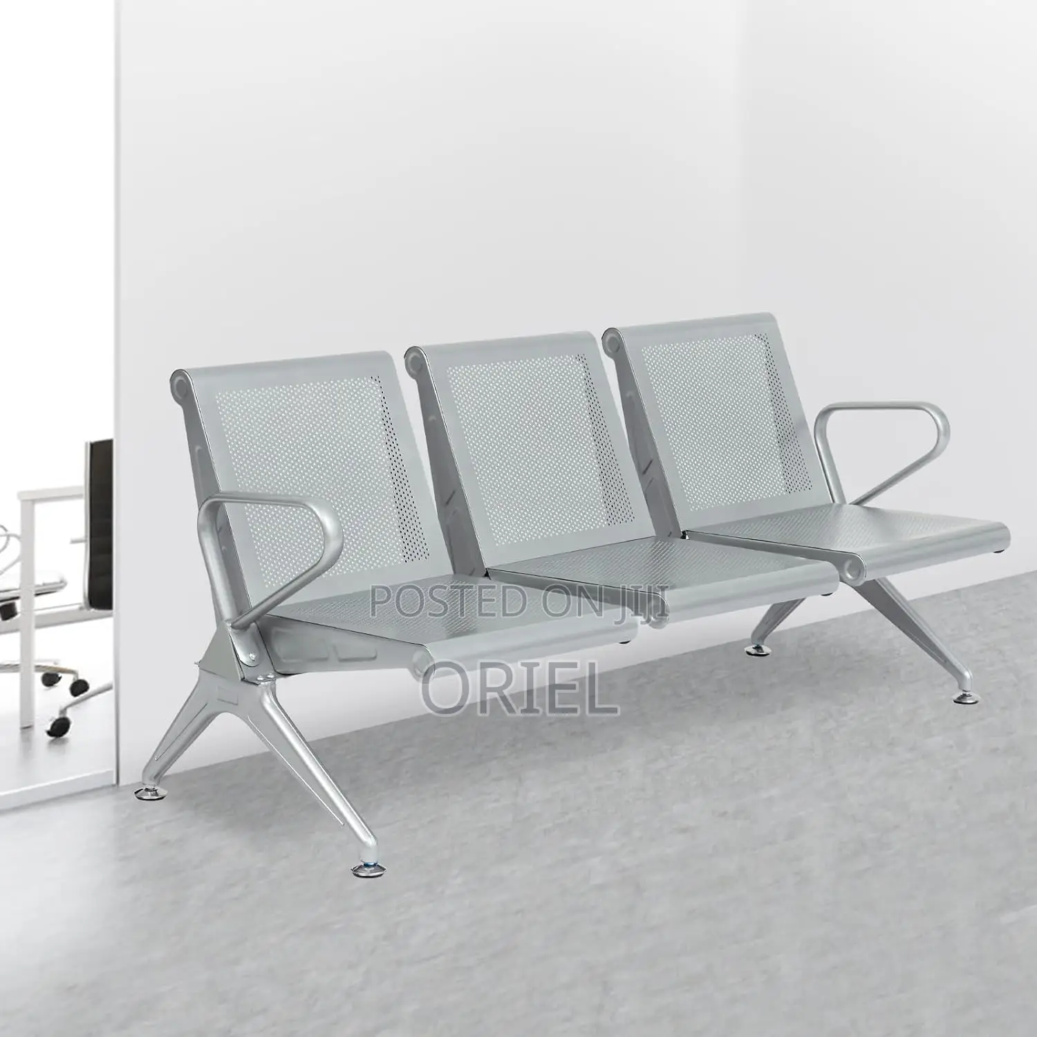 Office Bench : 3-Seater Public Waiting Bench