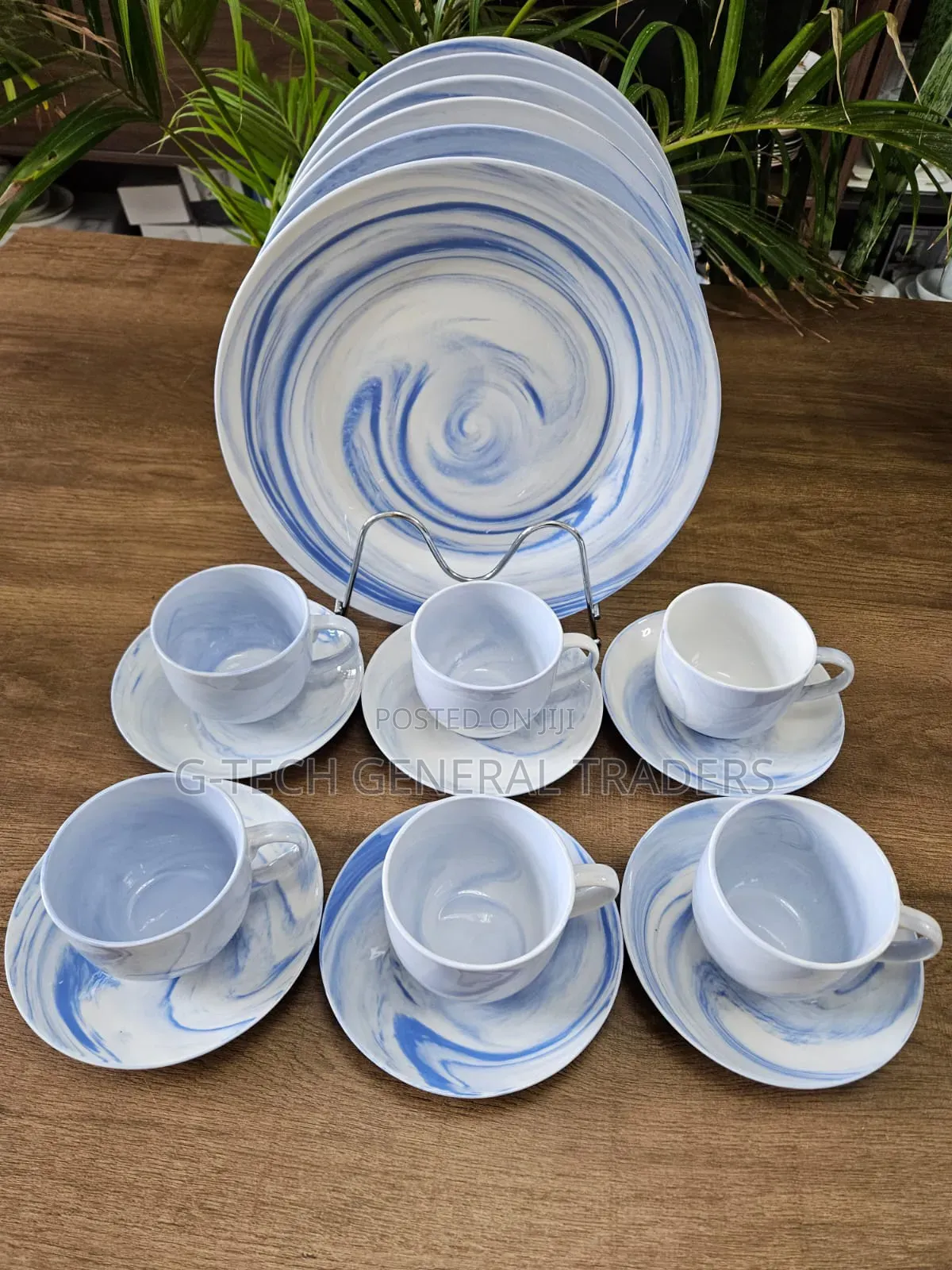 18 Pieces Ceramic Dinner Set Plate With Coffee Cup
