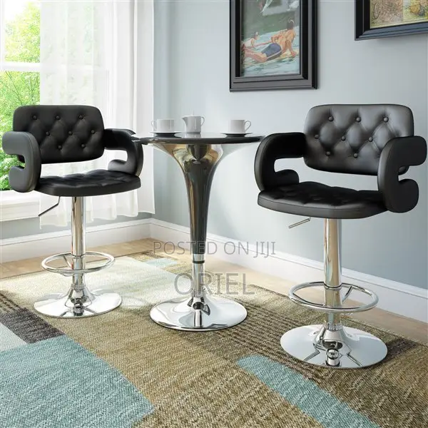 Modern Barstool With Arms : Tufted Adjustable Barstool