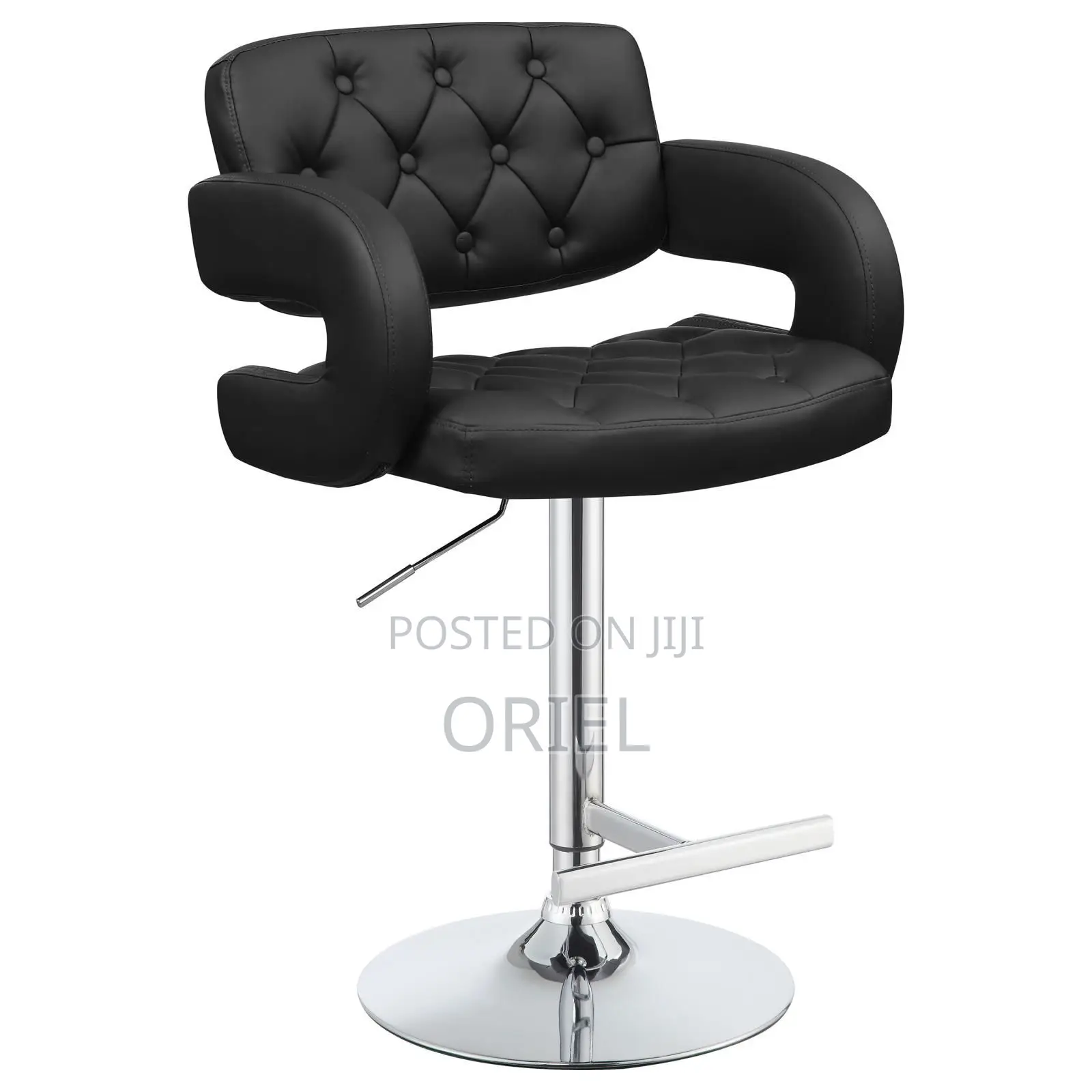 Modern Barstool With Arms : Tufted Adjustable Barstool