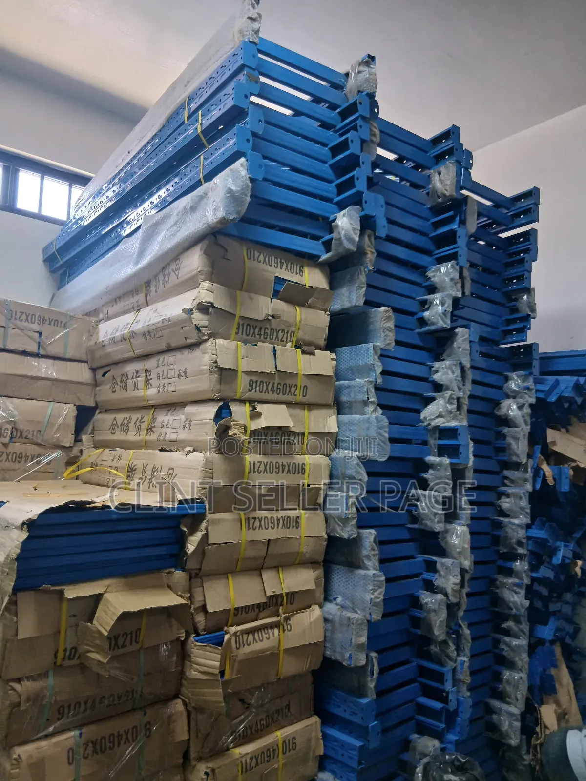 Blue Industrial Shelves Available