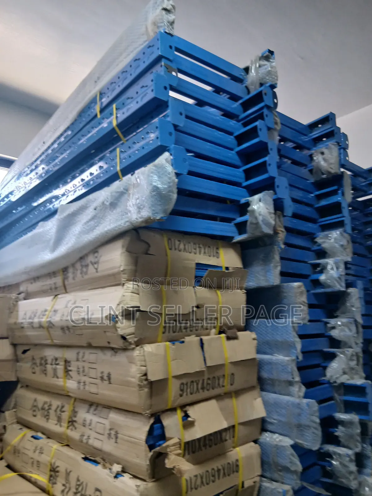 Blue Industrial Shelves Available