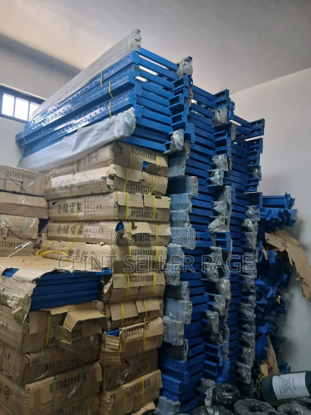Blue Industrial Shelves Available