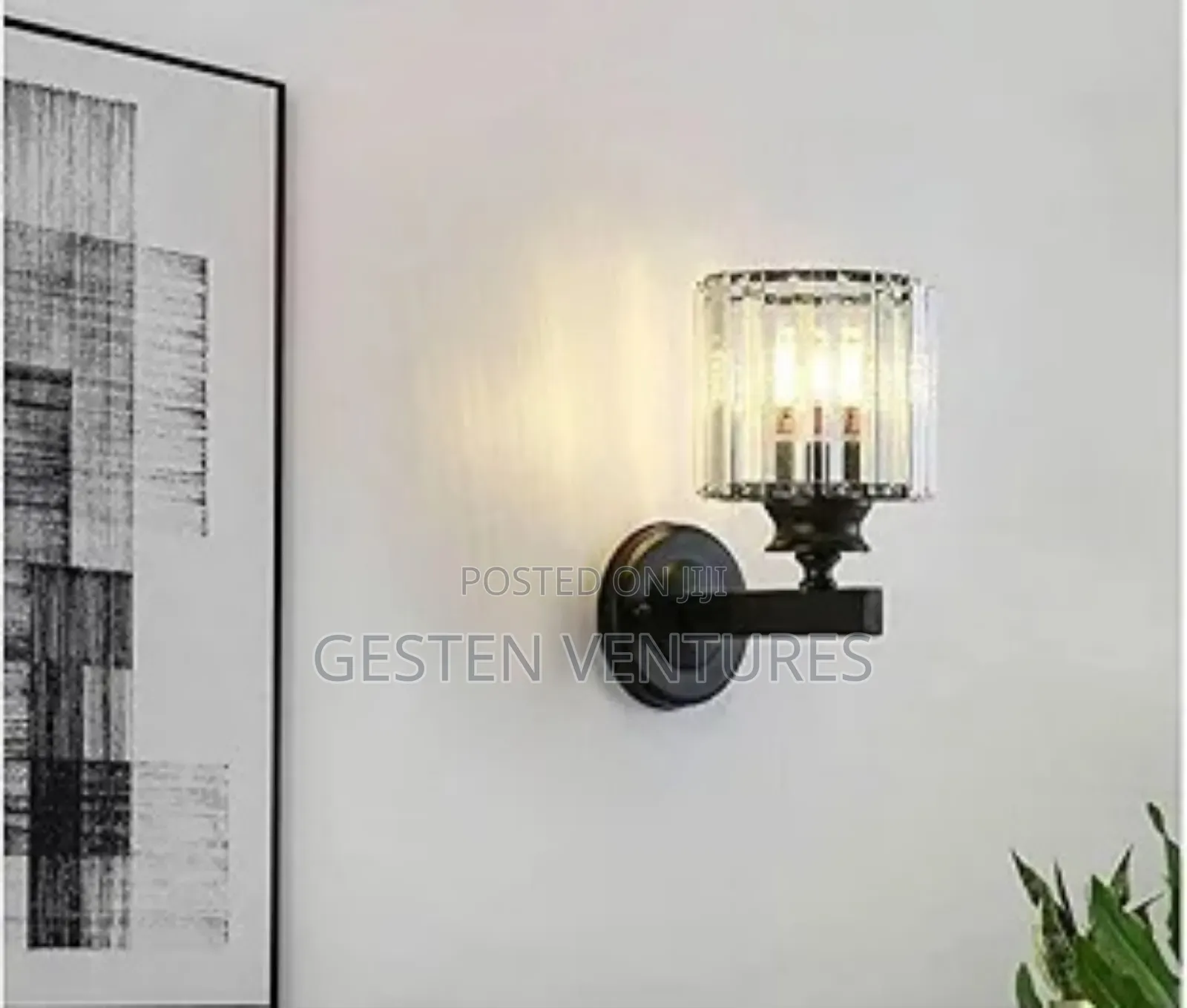 Vintage Modern Black Crystal Wall Brackets Light Fq8