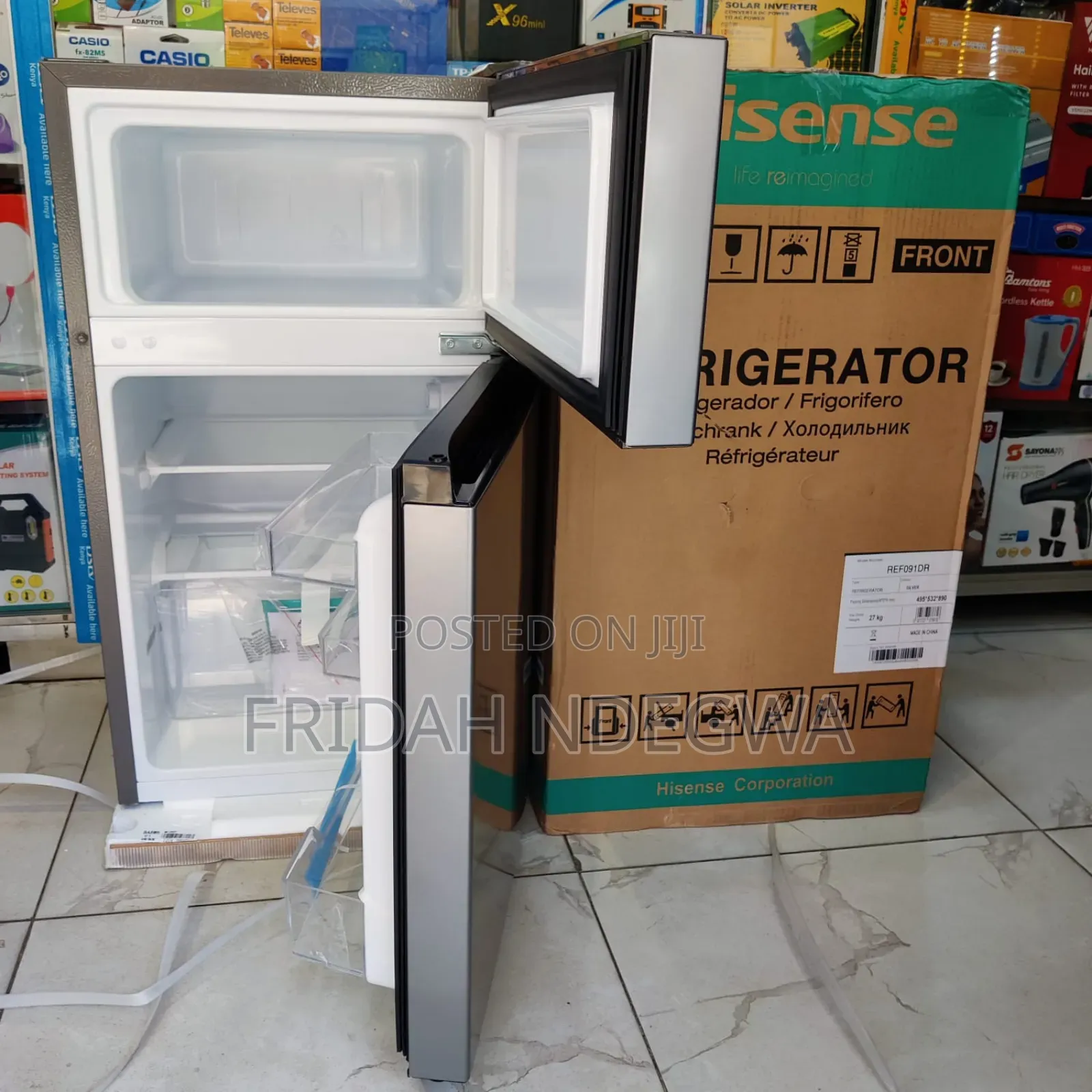 *Hisense 91litres Double Door Fridge