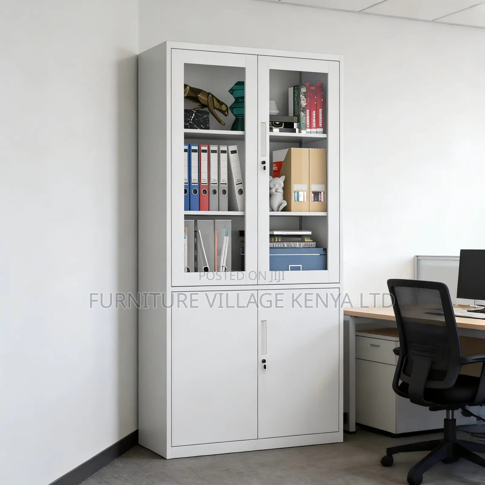 Office Cabinet; 2-door Metallic Filing Office Cabinet