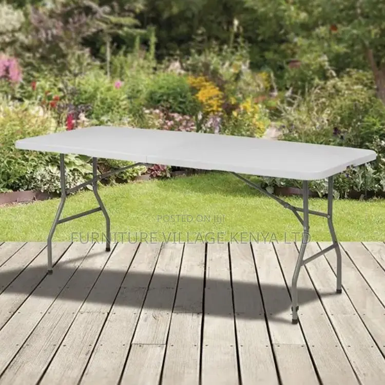 Foldable Table; Stylish White 120cm Folding Dining Table