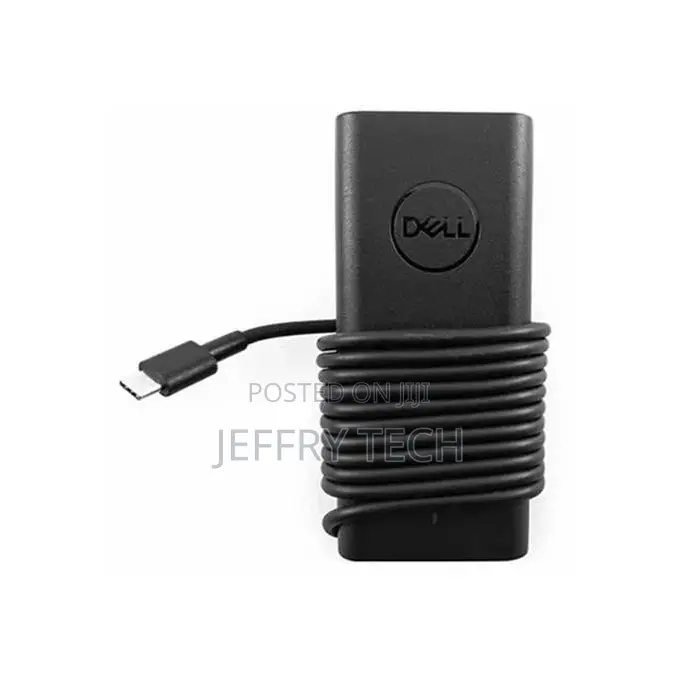 Dell Original Usb Type C Charger 65w for Laptop With Power Cable-Black