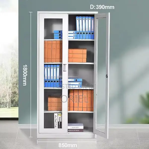 Modern Office Cabinet : 2-Door Glass Office Display Cabinet