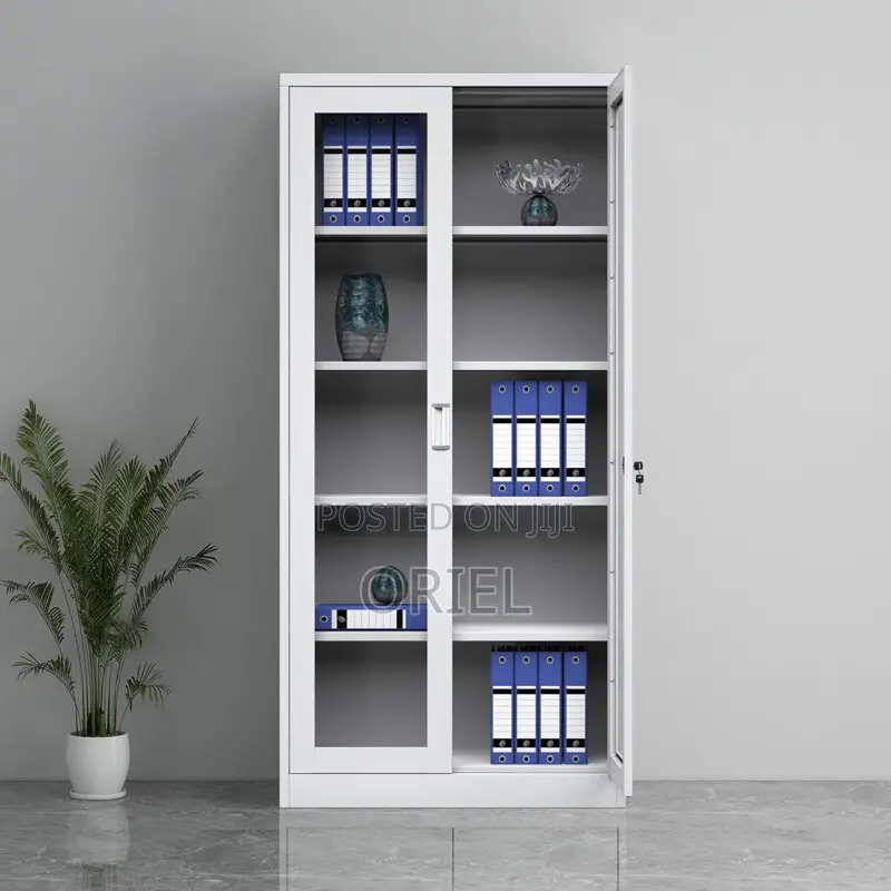 Modern Office Cabinet : 2-Door Glass Office Display Cabinet