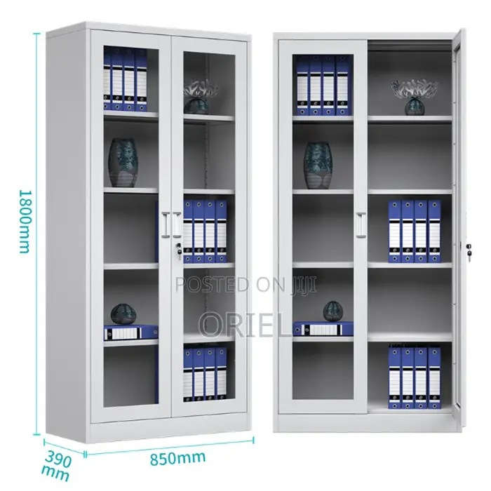 Modern Office Cabinet : 2-Door Glass Office Display Cabinet