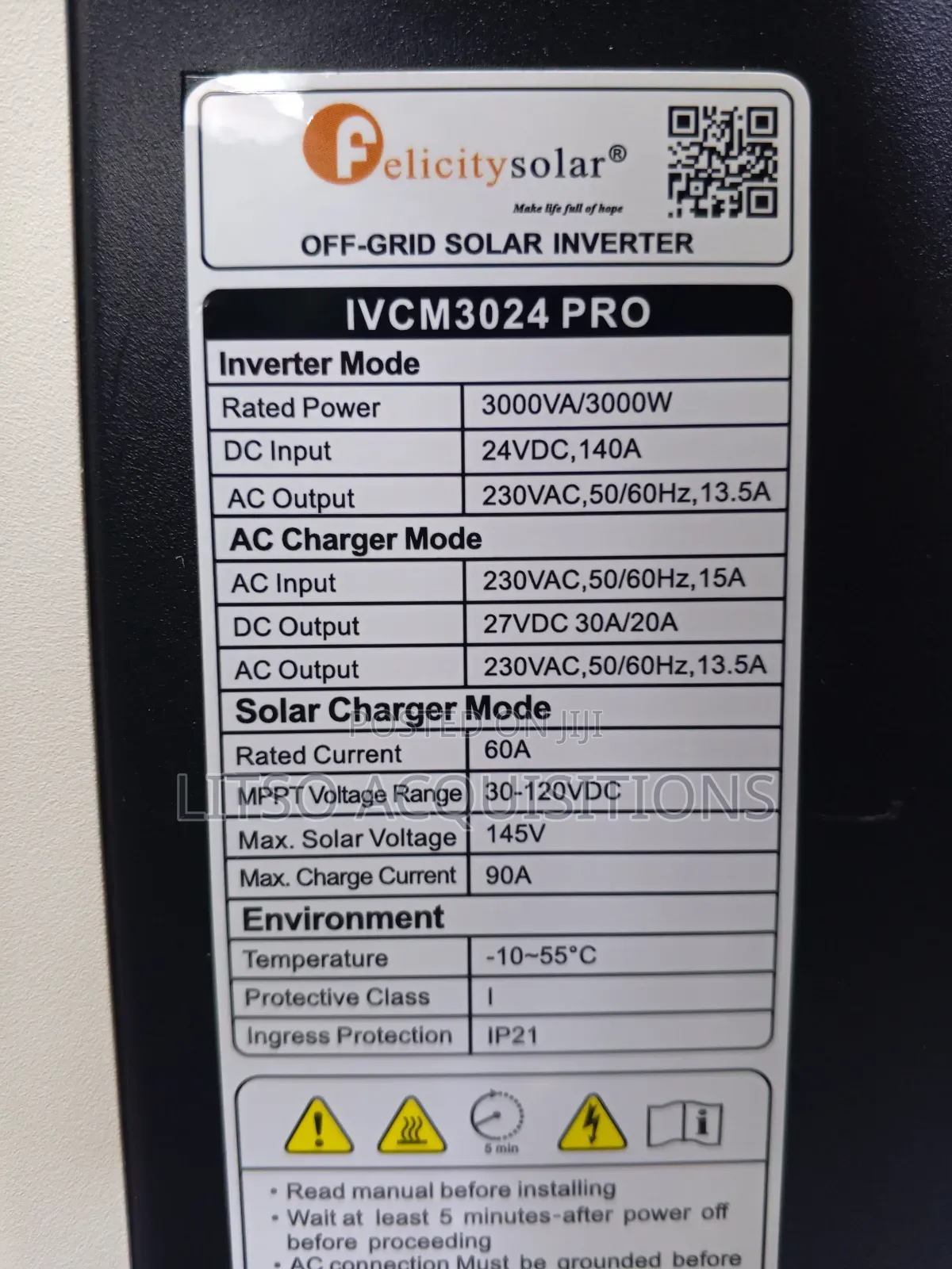 3kva 24v Solar Inverter – Stable Efficient Power (18-Month Warranty)