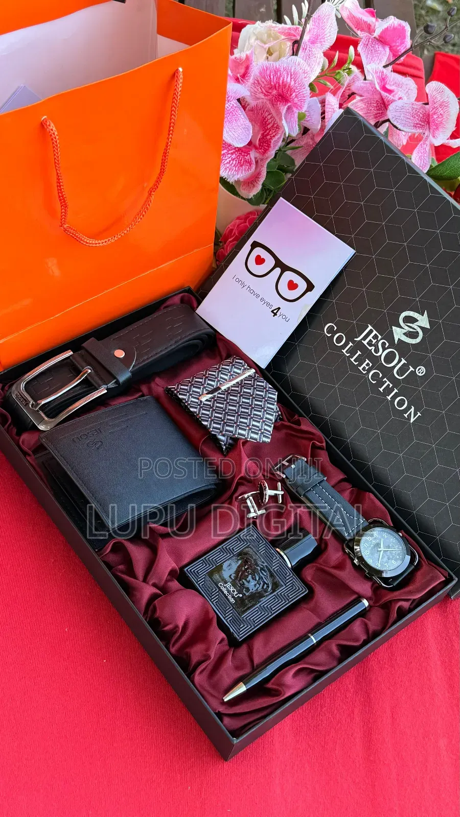Watch
Perfume
 Tie
 Wallet
 Cufflinks
Pen
Card Bag