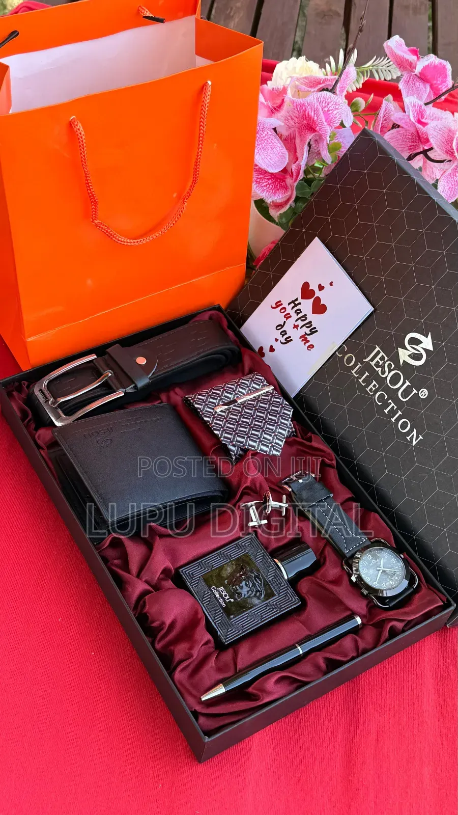 Watch
Perfume
 Tie
 Wallet
 Cufflinks
Pen
Card Bag