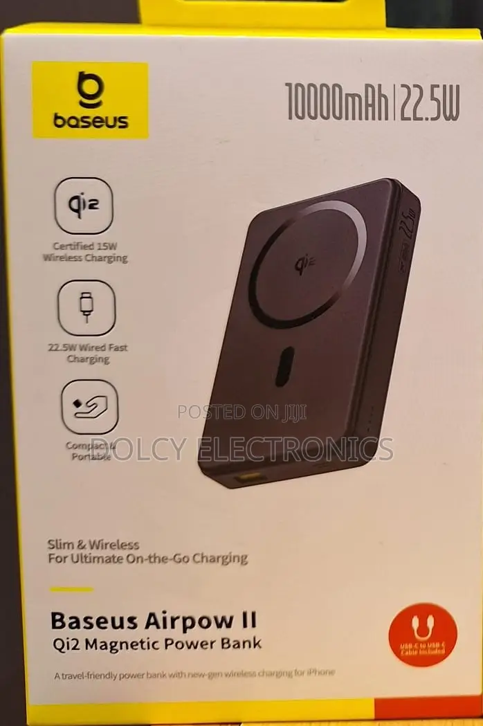 Baseus Airpow Ii Qi2 Magnetic 10,000mah Power Bank