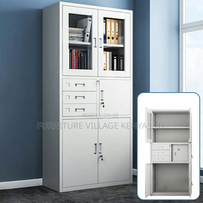 2-door Steel Office Storage Cabinet With Safe