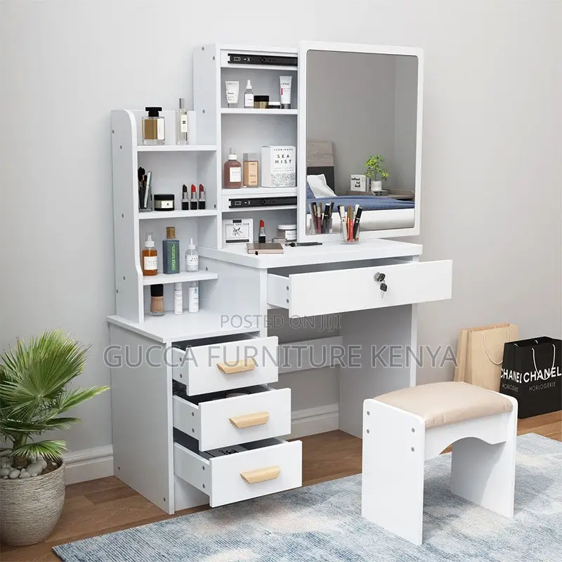 White Luxury Makeup Vanity Dressing Table