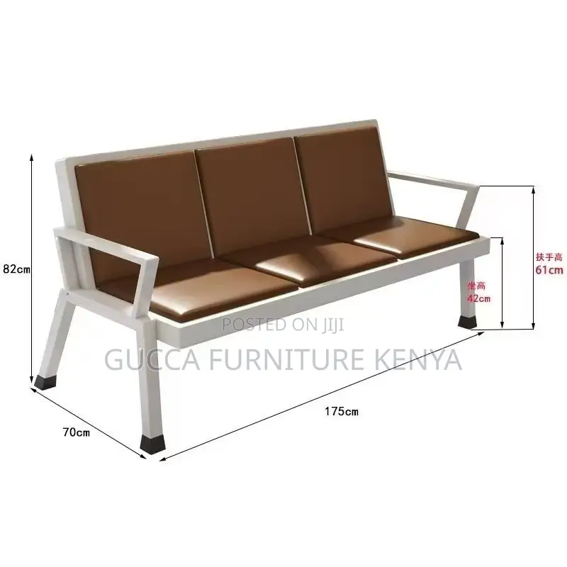 3-seater Modern Reception Waiting Bench