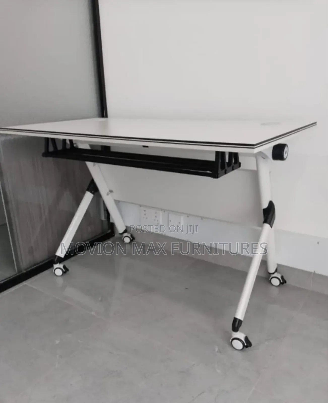 Movable White Imported Office Table
