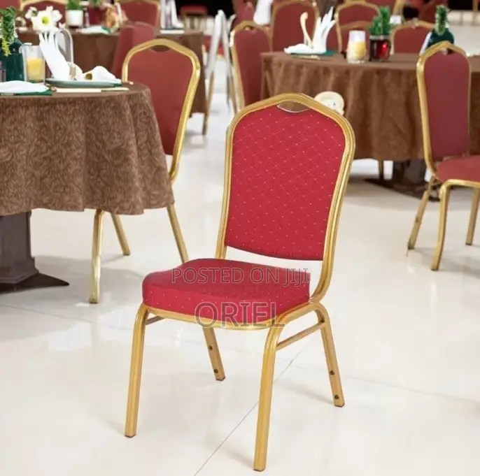 Conference Chairs; Red Contract-Grade Banquet Conference Chairs