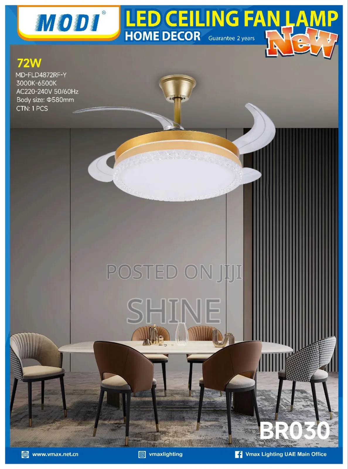 Fan Tri Colour Chandelier